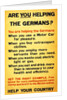 WW1 Poster appealing to the public to support the war effort by being frugal, 1917 by Anonymous