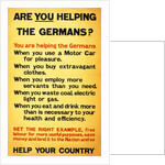 WW1 Poster appealing to the public to support the war effort by being frugal, 1917 by Anonymous