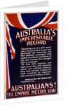 Australian Recruitment Poster, 1915 by Anonymous