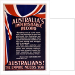 Australian Recruitment Poster, 1915 by Anonymous