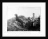 German Officer with his dog in the trenches, c.1914 by Anonymous
