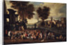 Commedia dellarte Scene in an Italian Landscape by Anonymous