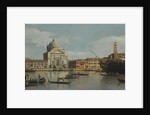Venice, a view of the Churches of the Redentore and San Giacomo, with a moored Man-of-war, gondolas by Anonymous