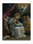 The Virgin Sewing, Accompanied By Four Angels (La Couseuse) by Anonymous