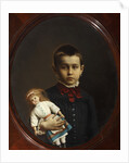 Portrait of a Girl With Doll In Her Hand by Anonymous