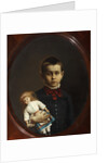 Portrait of a Girl With Doll In Her Hand by Anonymous