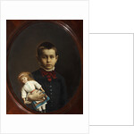 Portrait of a Girl With Doll In Her Hand by Anonymous
