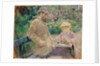 Eugène Manet and His Daughter in the Garden at Bougival by Anonymous