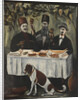 Feast in a vine pergola by Anonymous