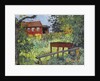 Garden with Red House by Anonymous
