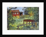 Garden with Red House by Anonymous