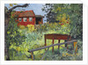 Garden with Red House by Anonymous