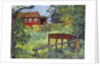 Garden with Red House by Anonymous