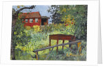 Garden with Red House by Anonymous