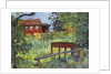 Garden with Red House by Anonymous