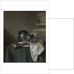 Still Life with a Pewter Jug, a glass of ale, a salt cellar and a bread roll by Anonymous