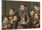 Portrait of Bianca degli Utili Maselli with her six children by Anonymous