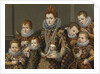 Portrait of Bianca degli Utili Maselli with her six children by Anonymous