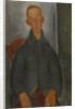 Seated boy with red hair and grey jacket by Anonymous