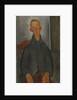 Seated boy with red hair and grey jacket by Anonymous
