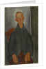 Seated boy with red hair and grey jacket by Anonymous