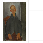 Seated boy with red hair and grey jacket by Anonymous