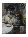 Portrait of the artists wife with daughter by Anonymous