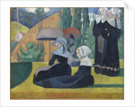 Breton Women with Umbrellas by Anonymous