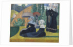 Breton Women with Umbrellas by Anonymous