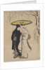 Young Lovers Walking Together under an Umbrella in a Snow Storm by Anonymous