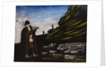 Herder with flock by Anonymous