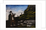 Herder with flock by Anonymous