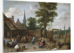 A village inn with peasants dancing and merry making to the music of a hurdy-gurdy by Anonymous
