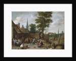 A village inn with peasants dancing and merry making to the music of a hurdy-gurdy by Anonymous