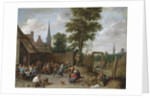 A village inn with peasants dancing and merry making to the music of a hurdy-gurdy by Anonymous
