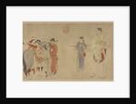 Yang Guifei Mounting a Horse, Emperor Xuanzong on horseback by Anonymous