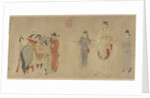 Yang Guifei Mounting a Horse, Emperor Xuanzong on horseback by Anonymous