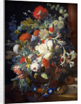 Bouquet of Flowers at a Column by Anonymous