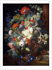 Bouquet of Flowers at a Column by Anonymous