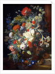 Bouquet of Flowers at a Column by Anonymous