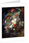 Bouquet of Flowers at a Column by Anonymous
