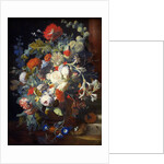 Bouquet of Flowers at a Column by Anonymous