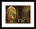 Evening service in a Gothic church by Anonymous