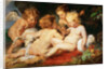 Christ and John the Baptist as Children with two angels by Anonymous