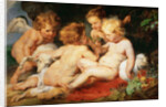 Christ and John the Baptist as Children with two angels by Anonymous