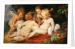 Christ and John the Baptist as Children with two angels by Anonymous