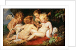 Christ and John the Baptist as Children with two angels by Anonymous