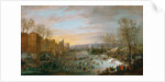 Ice Skating on the Stadtgraben in Brussels by Anonymous
