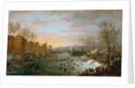 Ice Skating on the Stadtgraben in Brussels by Anonymous