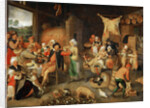 Peasant parlour with noble visitors by Anonymous